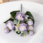 Bouquet artificiel péonies hortensia rose blanc violet décoration intérieure classique salon chambre
