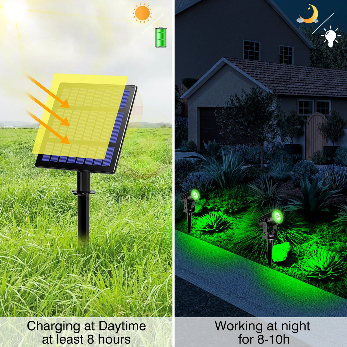 projecteur solaire led moderne panneaux solaires noir ip65 étanche autonomie vacancesextérieur đèn