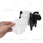 porte tasse mouton noir blanc laine ondulée sous verres nuages modernes