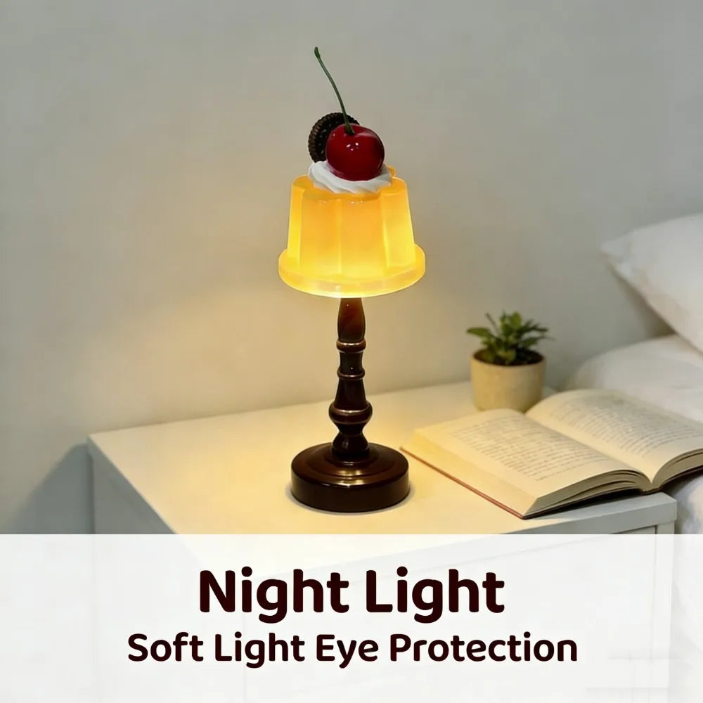 lampe chevet jaune gâteau vintage protection yeux chambre enfant novateur