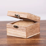boîte montres bois antique naturel rustique tissu intérieur poignées métalliques