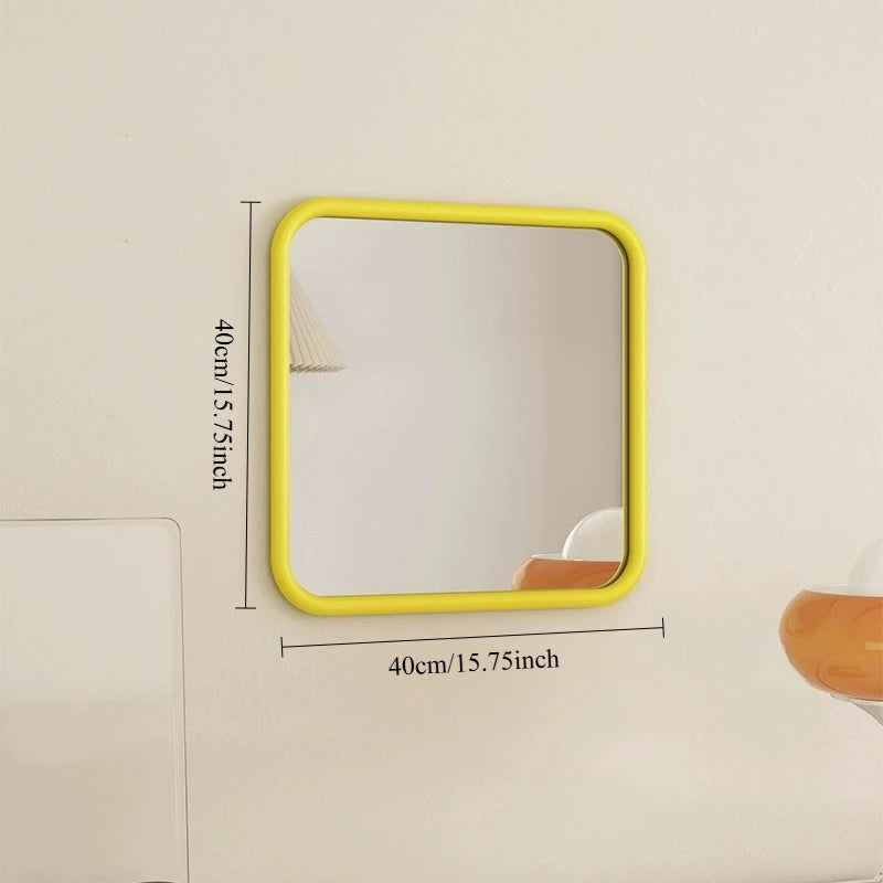 miroir mural moderne argenté vert rouge simple fixé mur contemporain