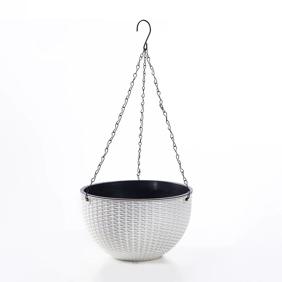 panier suspendu tissé moderne crochets métalliques drainage fleur pot intérieur extérieur