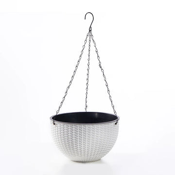 panier suspendu tissé moderne crochets métalliques drainage fleur pot intérieur extérieur