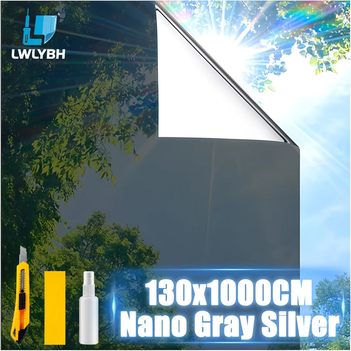 film confidentialité fenêtre gris argenté autocollant statique protection uv isolation thermique miroir décoratif moderne