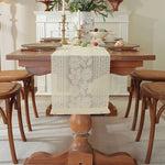 tablecloth beige broderie polyester coton table decoration rustic spring summer autumn