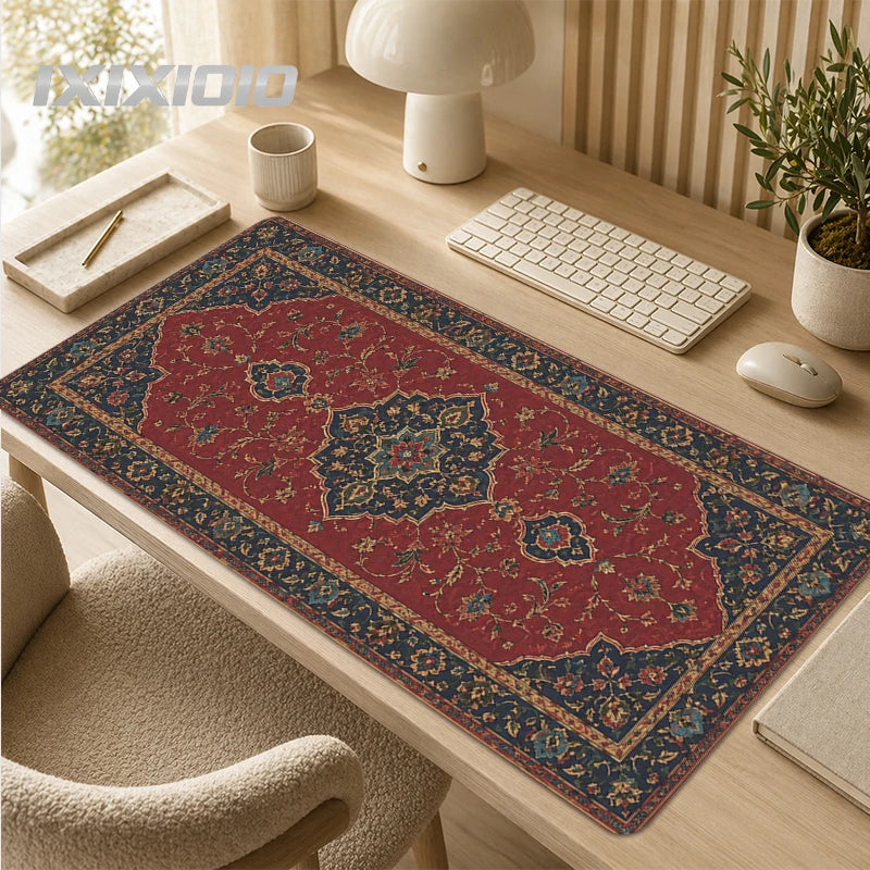 tapis vintage motif oriental rouge bleu vert beige antidérapant hd grande taille classique ethnique