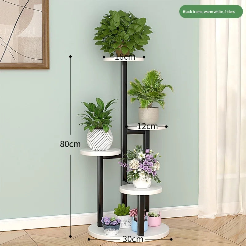 étagère plantes moderne multi niveaux noire blanche bois pots succulentesintérieurextérieur