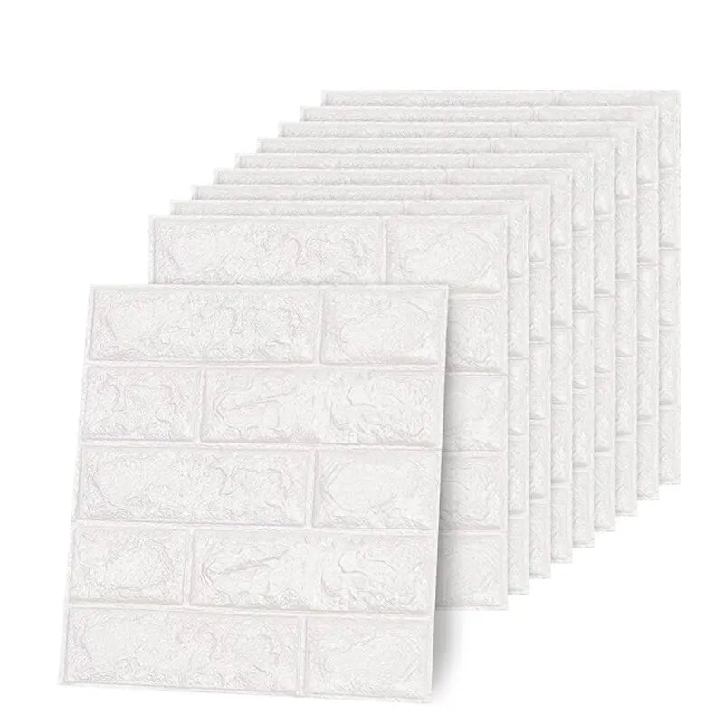 sticker mural brique blanc moderne adhésif 10 pièces 35cm 38.5cm