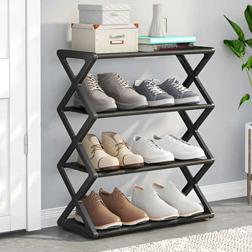 organisateur pliable étagère chaussures moderne noir minimaliste gain place montage facile