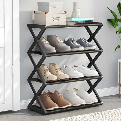 organisateur pliable étagère chaussures moderne noir minimaliste gain place montage facile