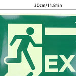 panneau sortie lumineux vert adhésif graphique moderne silhouette mouvement directionnel sécurité évacuation