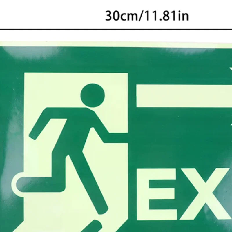 panneau sortie lumineux vert adhésif graphique moderne silhouette mouvement directionnel sécurité évacuation