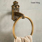 accessoires salle bain doré ornements floraux finition brillante classique porte savon porte gobelet porte