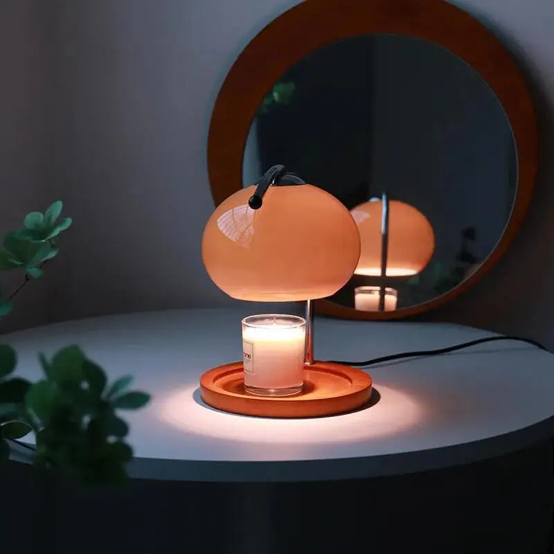 lampe table moderne blanc orange jaune bougie mat argentée chambre coucher led rechargeable contemporain