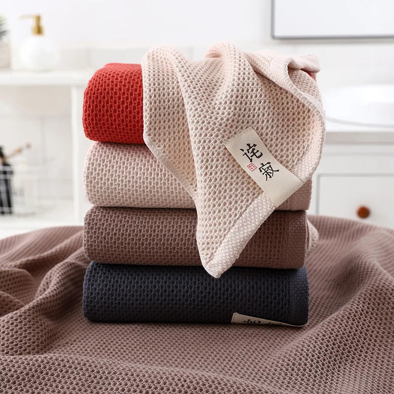 serviettes coton rapides séchage moderne beige rouge gris maille opaqueness