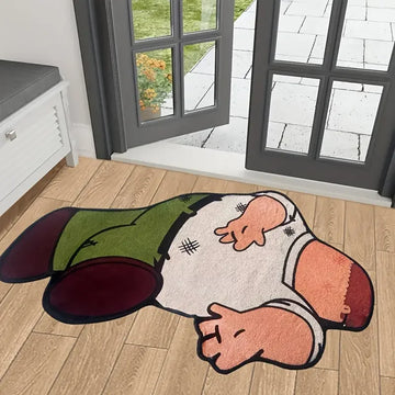 tapis dessin animé antidérapant moderne vert marron beige blanc chambre salon
