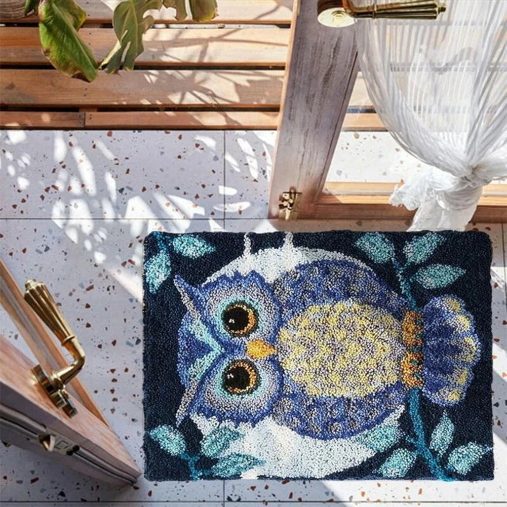 tapis crochet chouette adultes débutants texturé décoratif animalier pattern coloré facile