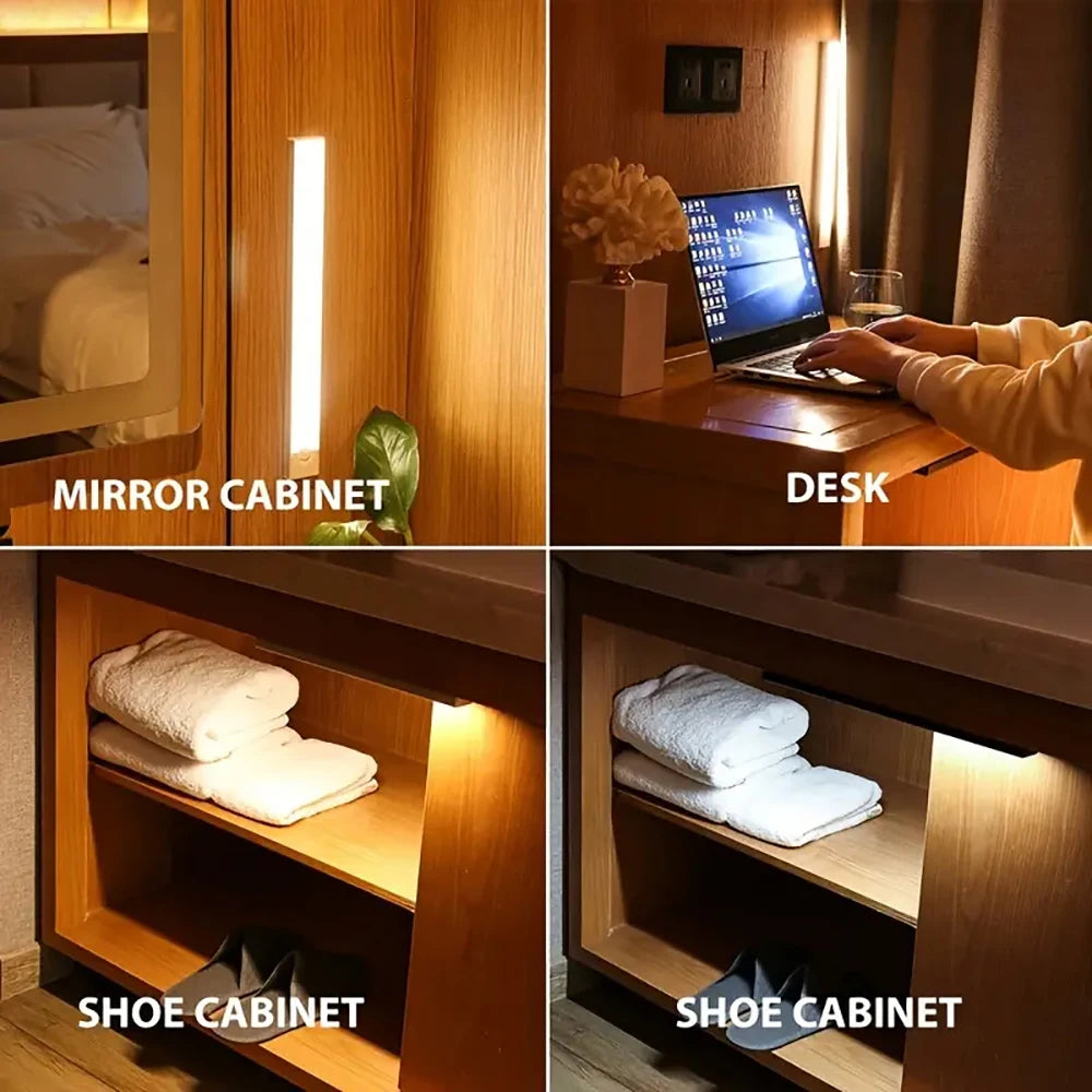 lampe led veilleuse sans fil détecteur mouvement aimantée blanc flux lumineux moderne urgence chambre