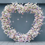 arche décoration mariage fleurs artificielles cœur violet anniversaire extérieur classique événement table decoration