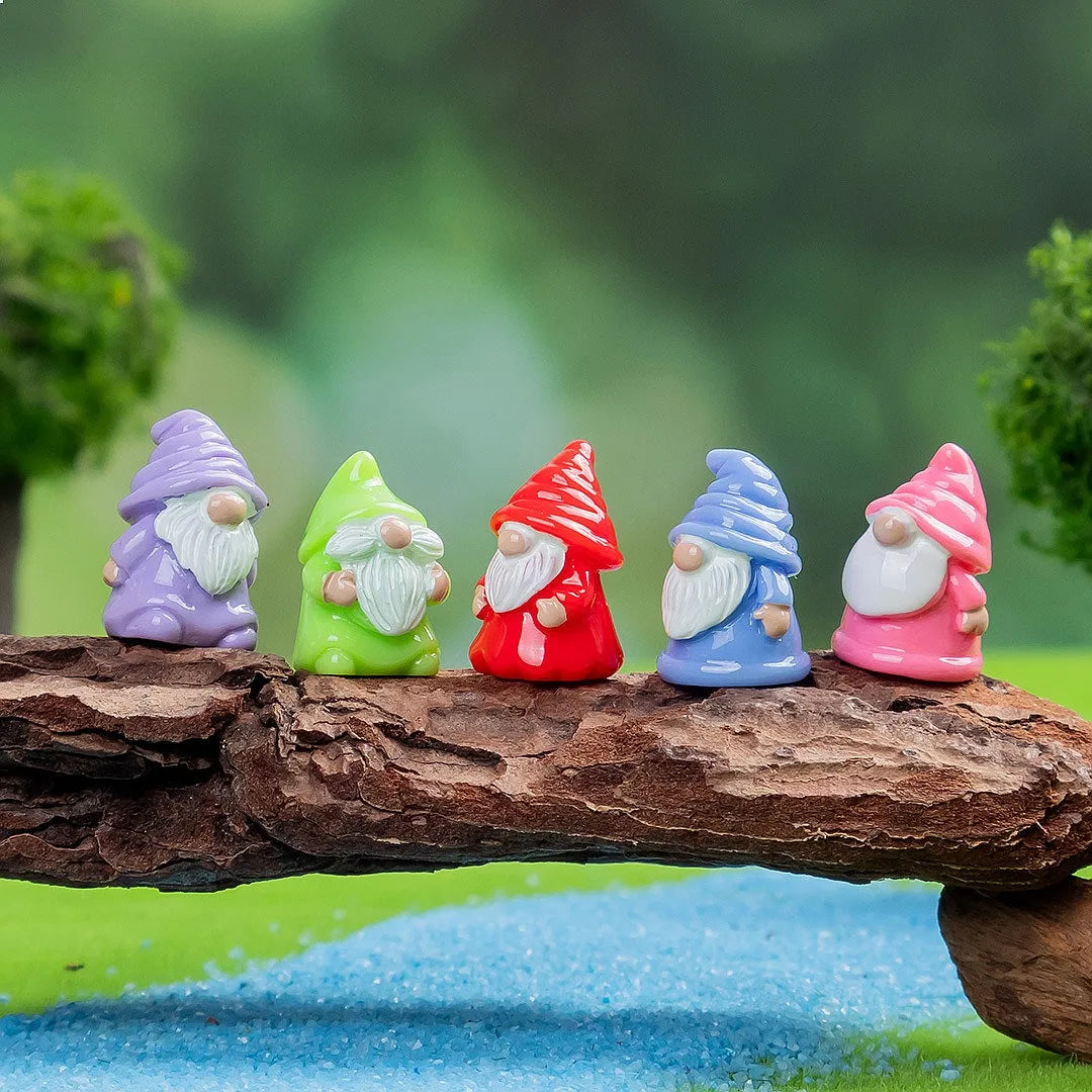 figurines naines miniatures résine bleu rouge jaune violet rose vert classiques 100 pièces