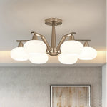 lustre moderne nickel mat opalescent led chambre salon suspension murale trois lumières