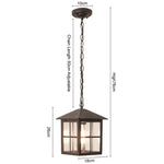 lampe suspendue vintage noir bronze verre transparent barreaux carré salon chambre adjustable(chain)