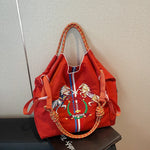 sac main femme toile animaux motifs modernes gris rouge bleu poche téléphone portable polyvalent
