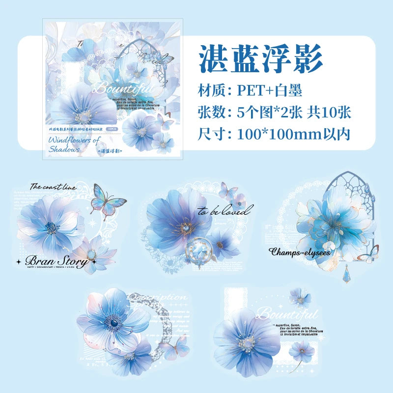 autocollants fleurs papillons texte adhésifs scrapbooking diy fournitures romantique vintage 10 pièces