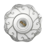 plaque suspension ampoule e26 e27 or blanc ornements floraux classique facile