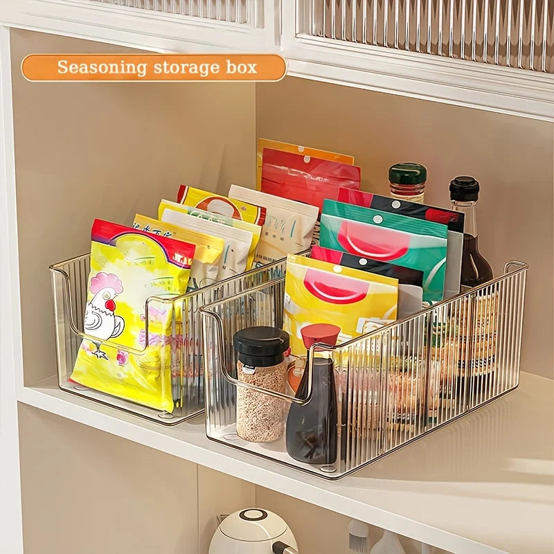 boîtes rangement transparentes modernes poignées minimalistes épices cuisine organisation garde manger