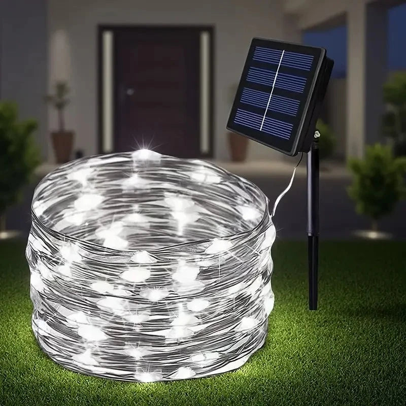 guirlande lumineuse solaire extérieure multicolore modes festifs blanc moderne noël jardin led
