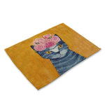 serviettes table illustration animale bleu vert moderne 30x40cm respectueux environnement