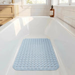 tapis bain antidérapant moderne gris clair perforations ventouses 37x68cm drainage sécurisé doux machine
