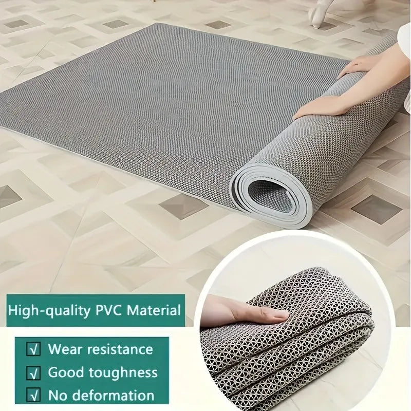 tapis porte gris moderne maille régulière antidérapant facile nettoyer 90x120cm pvc