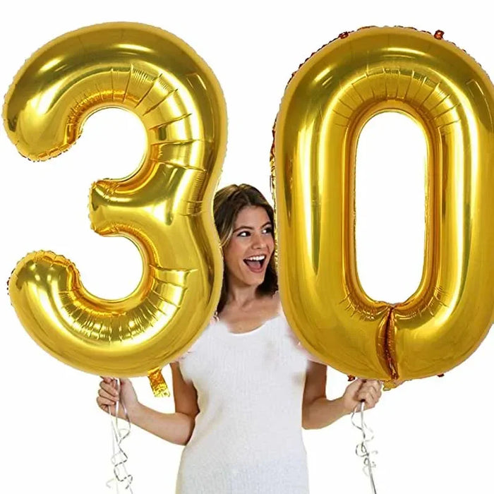 Ballon chiffre 40 pouces or pour anniversaire adulte