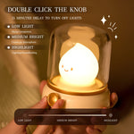 lampe led veilleuse souriante verre transparent moderne blanc beige verte adjustable basse consommation chambre
