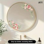 miroir moderne floral adhésif autoamovible blanc doré noir vert rose jaune violet