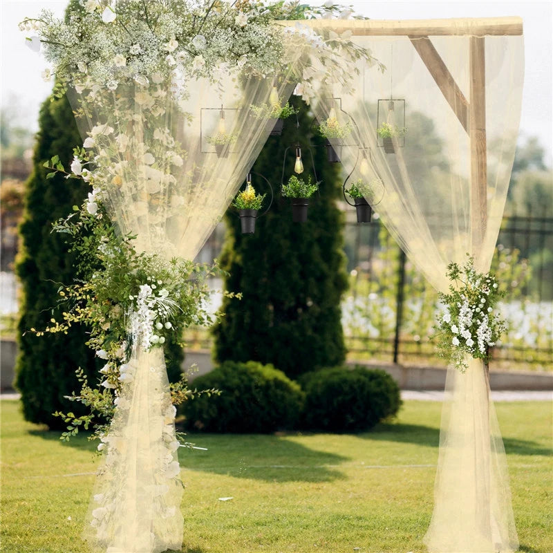 rideau mariage transparent tulle polyester blanc lavande noir décoration fête anniversaire
