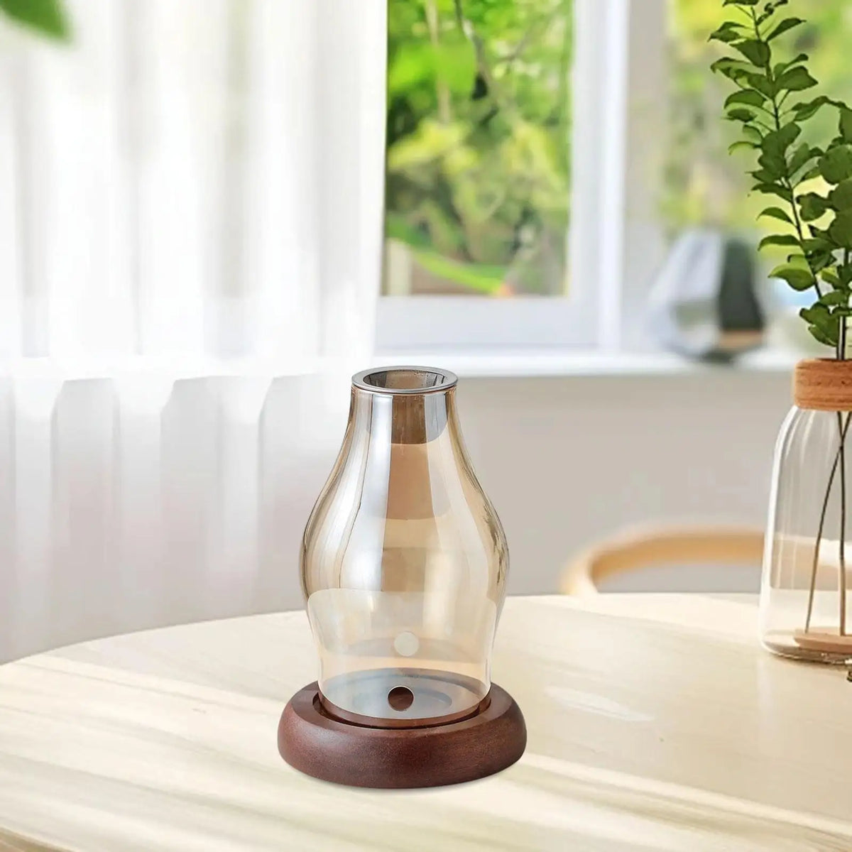 vase verre transparent incense burner bois moderne décoration chambre coucher farmhouse