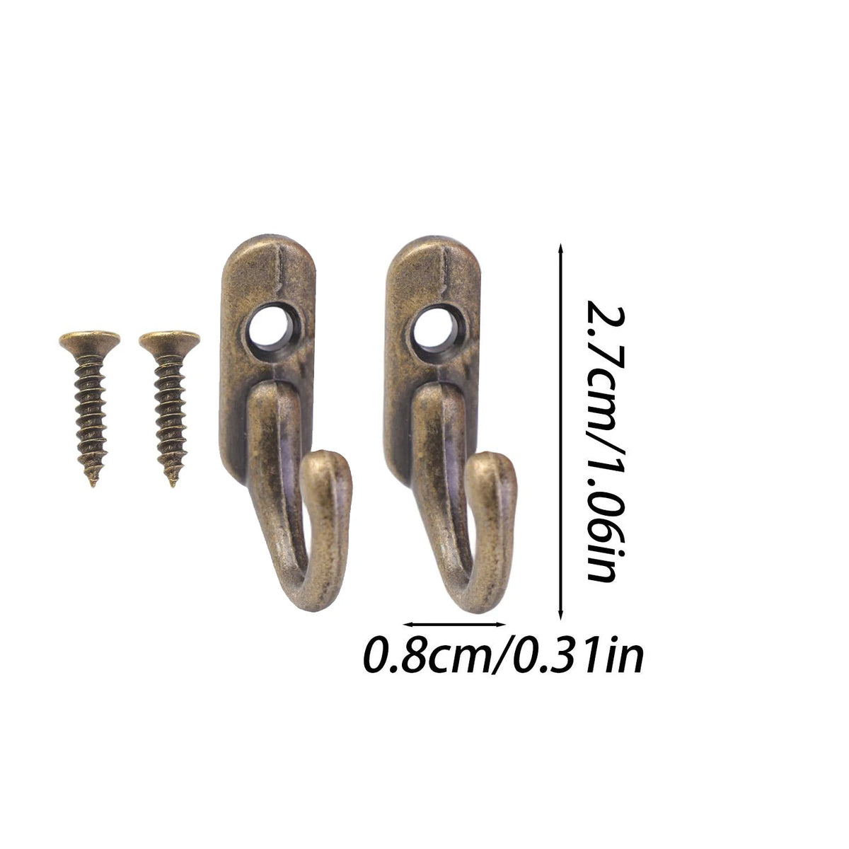 crochets muraux modernes minimaux bronze doré noir vis fixations salle bain cuisine support bijoux