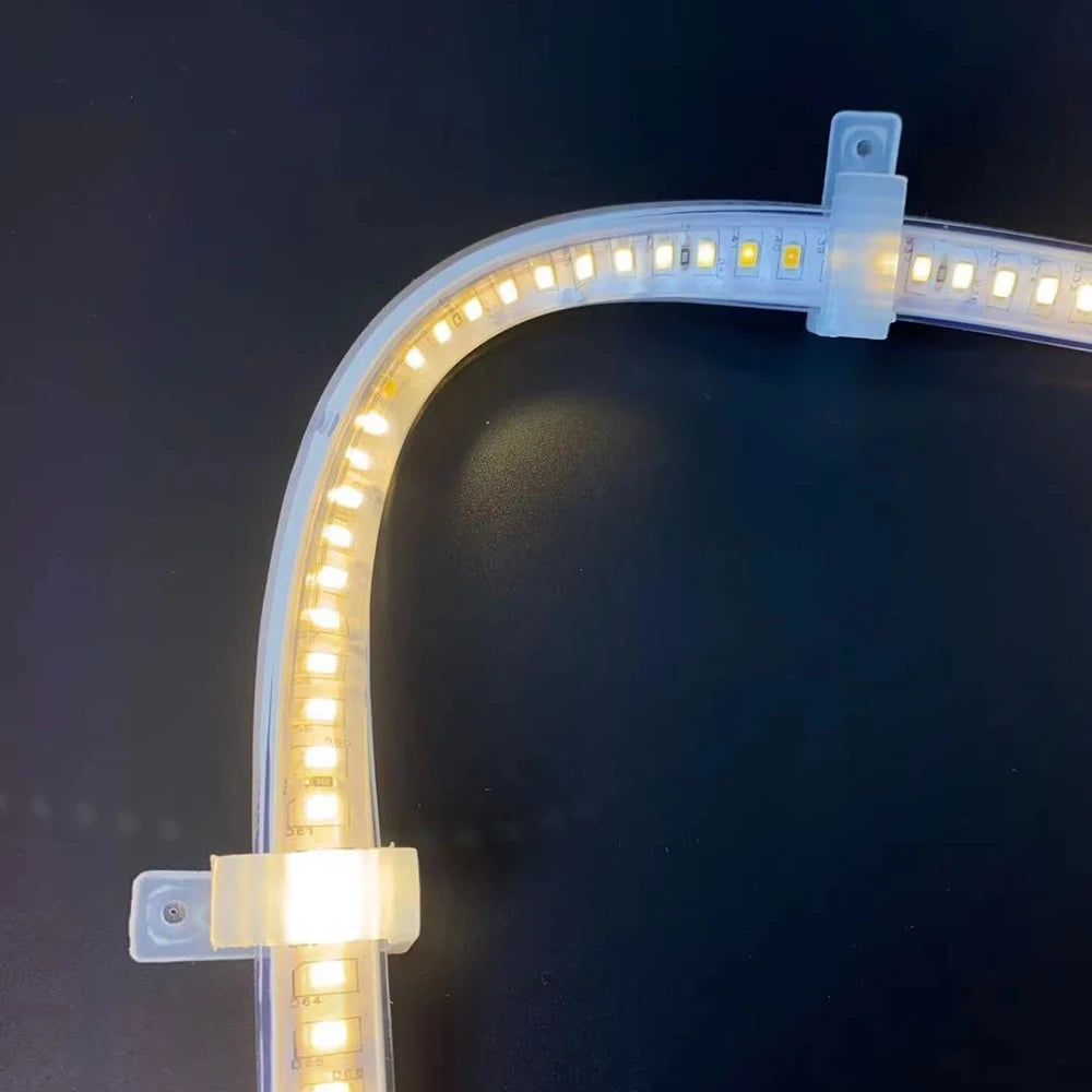 ruban led flexible transparent moderne clips fixation 12v 24v rgb éclairage intérieur