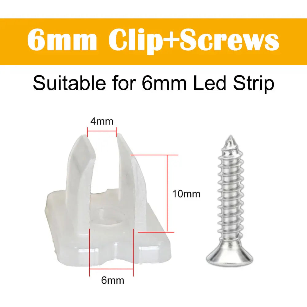 clips fixation tubes led néon transparent vis certification fcc rohs 100pcs 200pcs 50pcs 20pcs