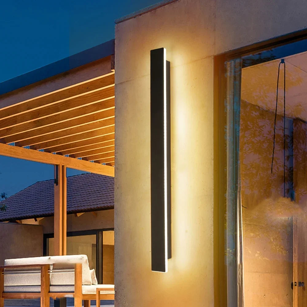 lampe murale led moderne noire frosted 40cm 60cm 80cm 100cm 120cm