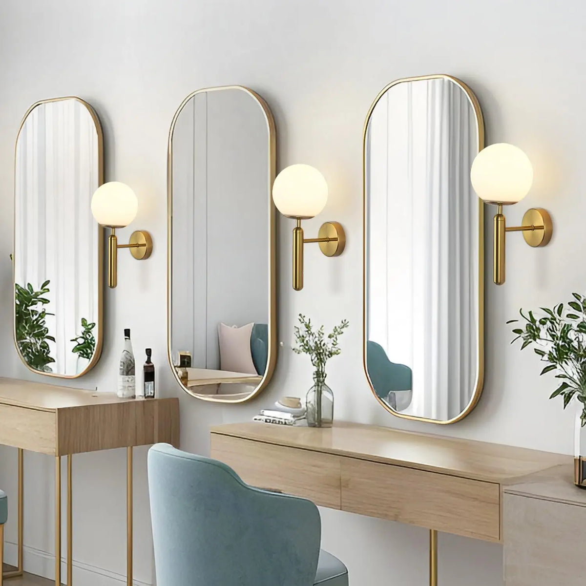 applique murale moderne or noir led éclairage chambre cuisine salle manger fixée mur minimaliste
