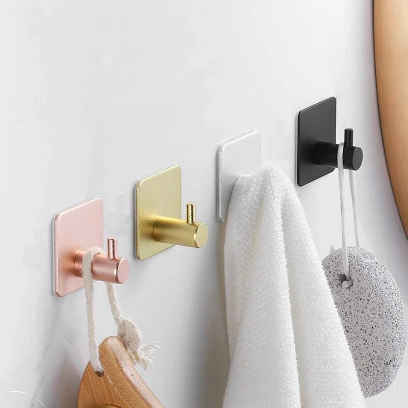crochet mural adhésif moderne serviette robe salle bain cuisine porte douche aluminium