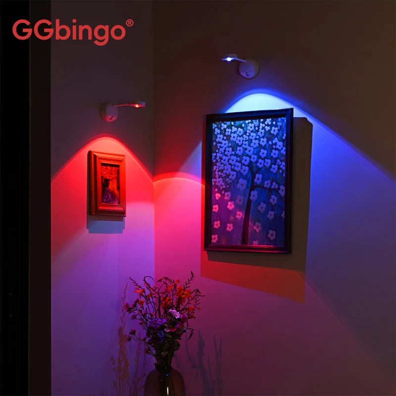 applique murale led rechargeable detection humaine couleurs rgb variante intensite moderne chambre salle manger