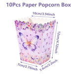 boîtes pop corn décoratives papillons rose violet doré fête anniversaire mariage baptême fille