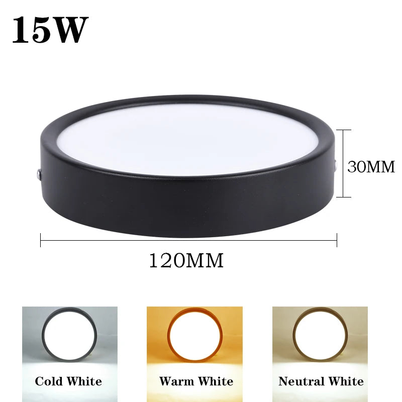 lampe led noir moderne adhésif 10w 15w 25w chambre cuisine surface toucher led aluminium
