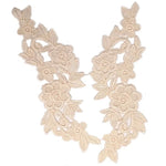 appliques textiles brodées motifs floraux couleurs rouges bleues vertes marrons or coton polyester